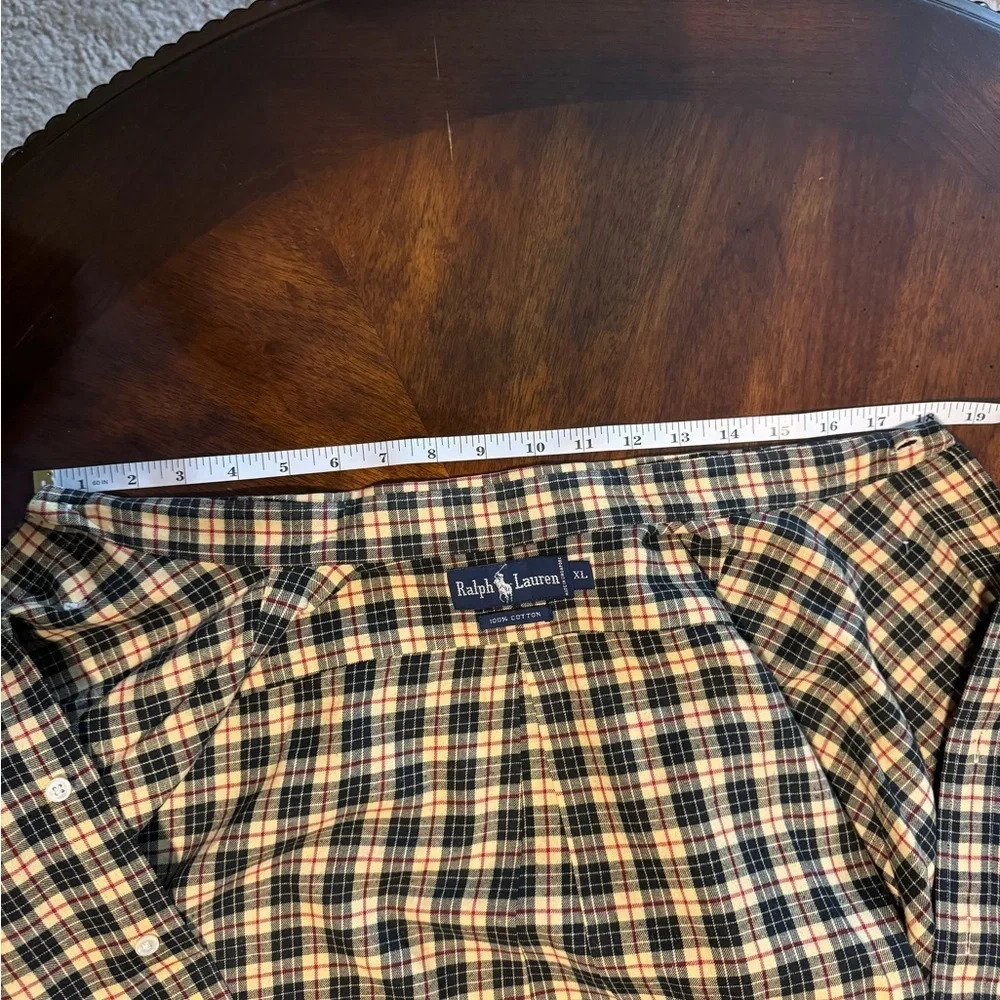 Ralph Lauren Classic Fit long slv button down Ylw Black & Red Plaid shirt Sz XL - Picture 8 of 8